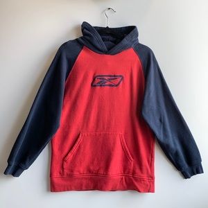 Navy and Red Reebok Hooded Sweatshirt